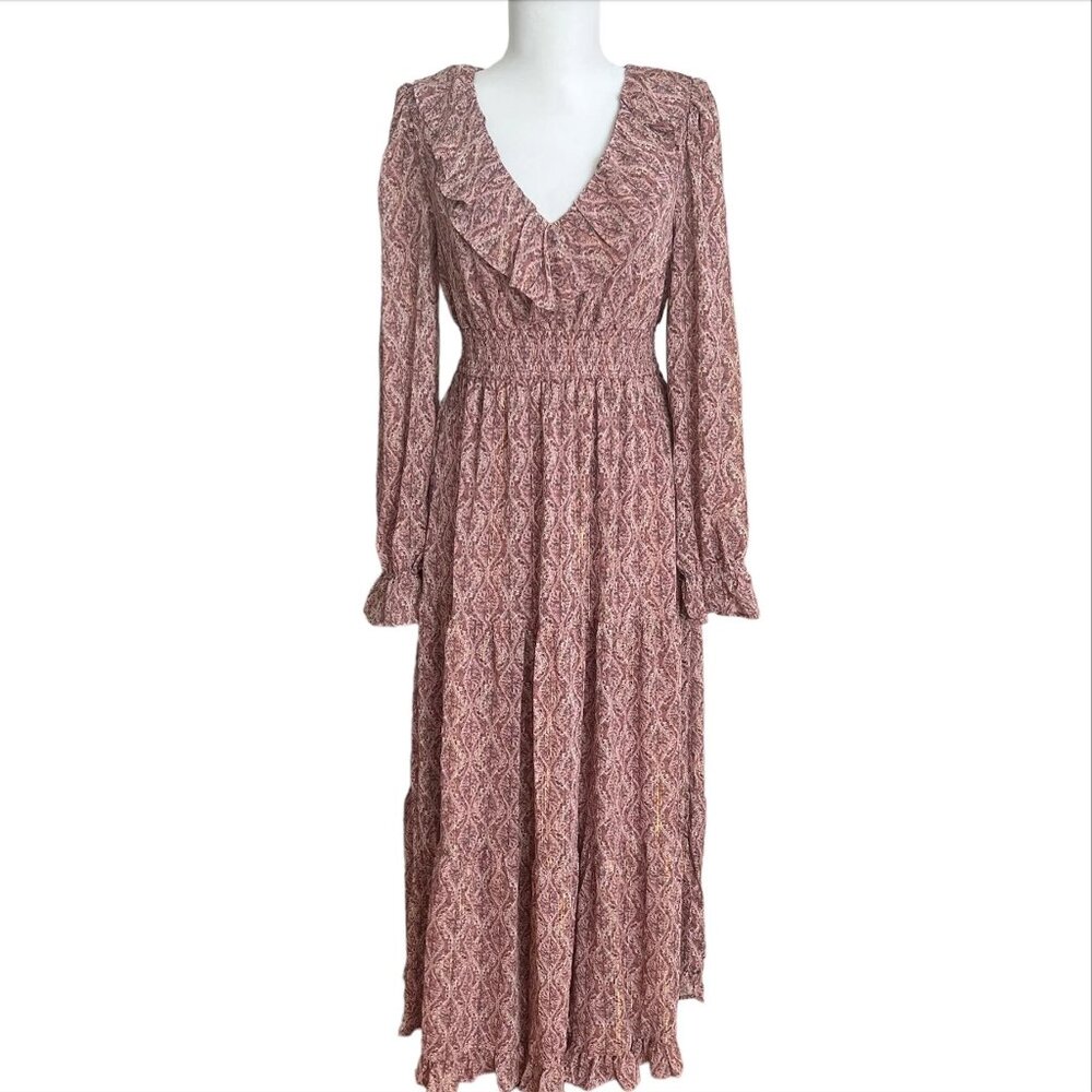 Moon River Ruffle Maxi Dress NWT
